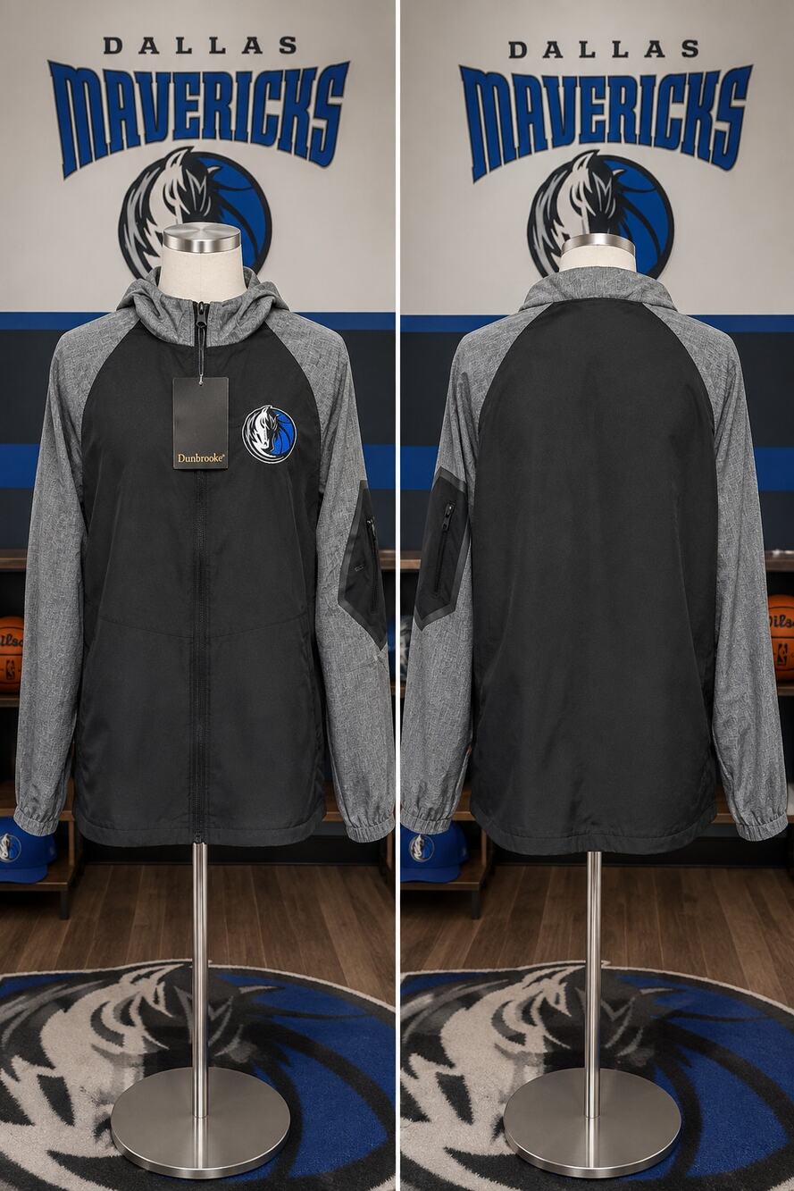 Dunbrooke Dallas Mavericks Full Zip Hooded Jacket Black Gray Women’s M NWT
